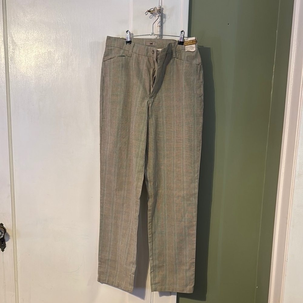 Lee Vintage Striped Casual Stretch Dress Pants Size 12 M New